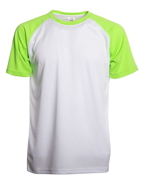 SP Trail sportshirt, 140 gr/m² - met logo of onbedrukt bestellen - Wit/Fluo groen