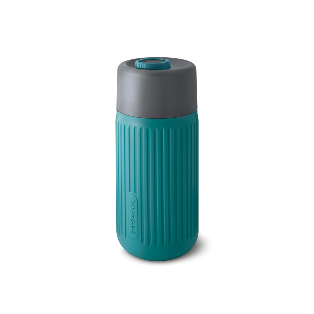 Black+Blum Travel Cup Glas 340ML - met logo of onbedrukt bestellen - turquoise (± PMS 315U)