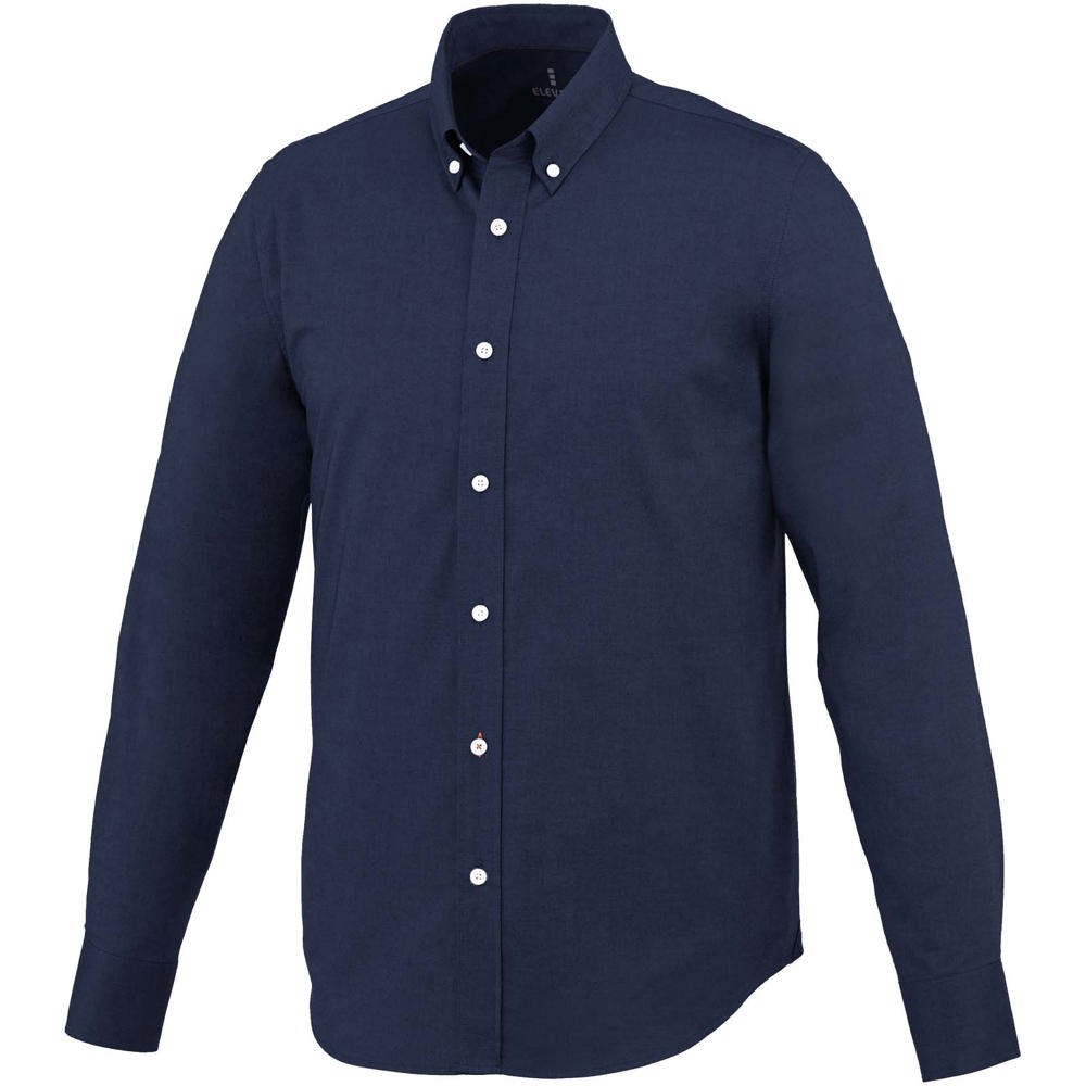 Vaillant oxford herenoverhemd met lange mouwen - met logo of onbedrukt bestellen - Marineblauw