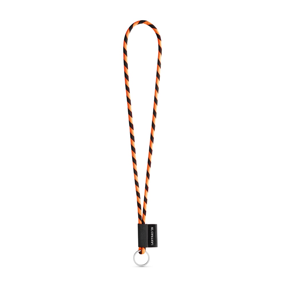75093. Lanyard Tube Long Set I. Standaard modellen - voor bedrijven en relatiegeschenken - Zwart, Oranje