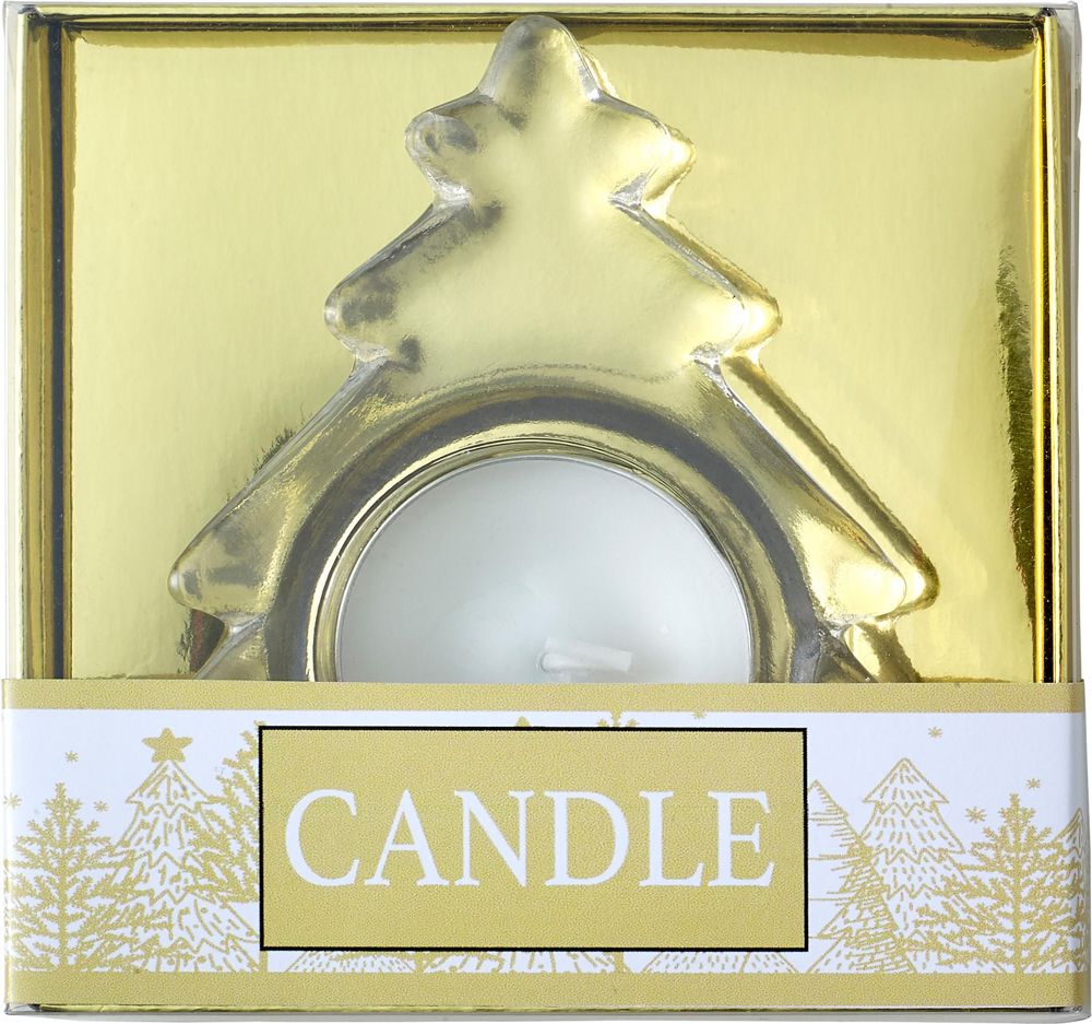 Glazen theelichthouder Casey - bedrukt of onbedrukt verkrijgbaar - Goud