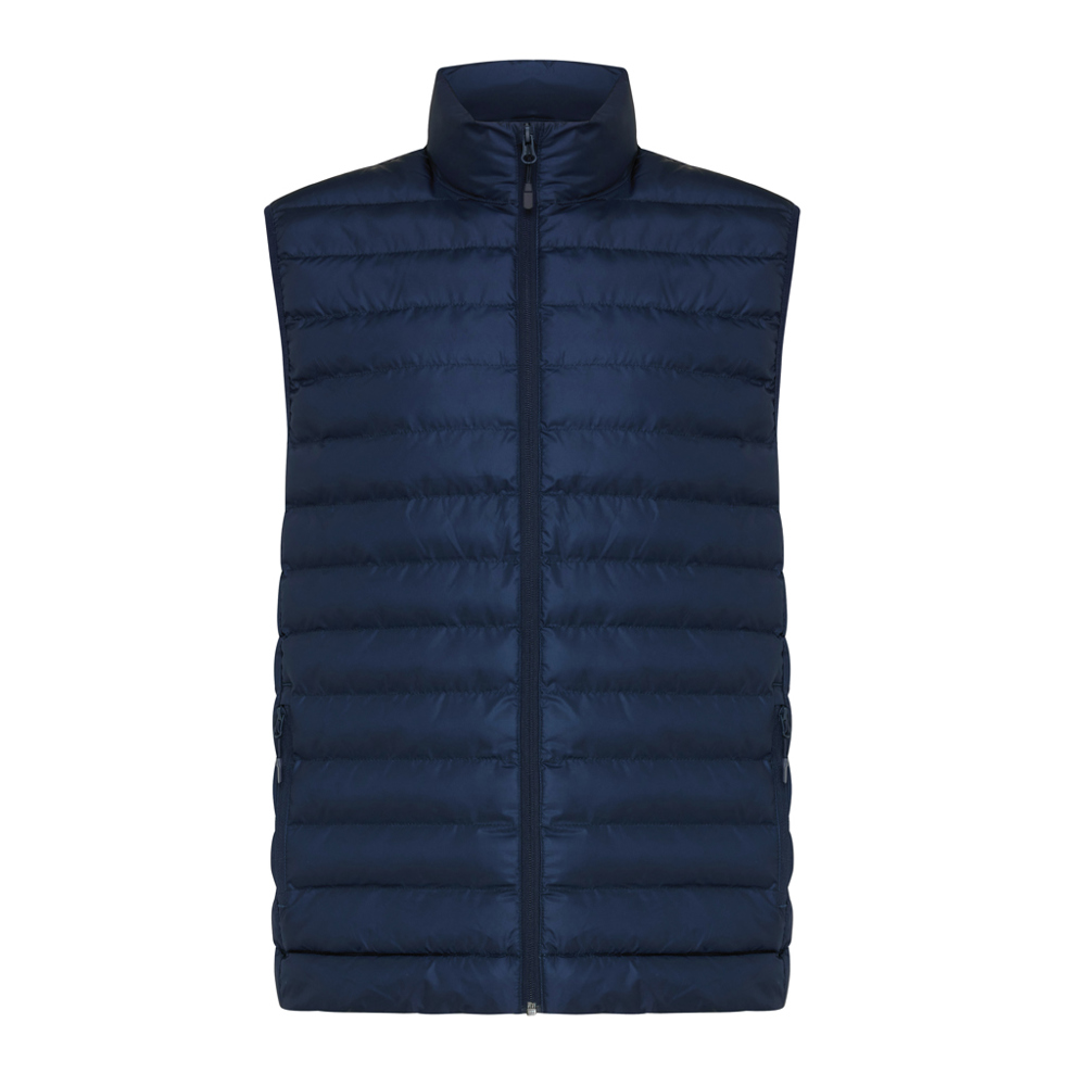 IQONIQ Meru heren gerecycled polyester bodywarmer - met logo of onbedrukt bestellen - donkerblauw (± PMS 19-3923TCX)