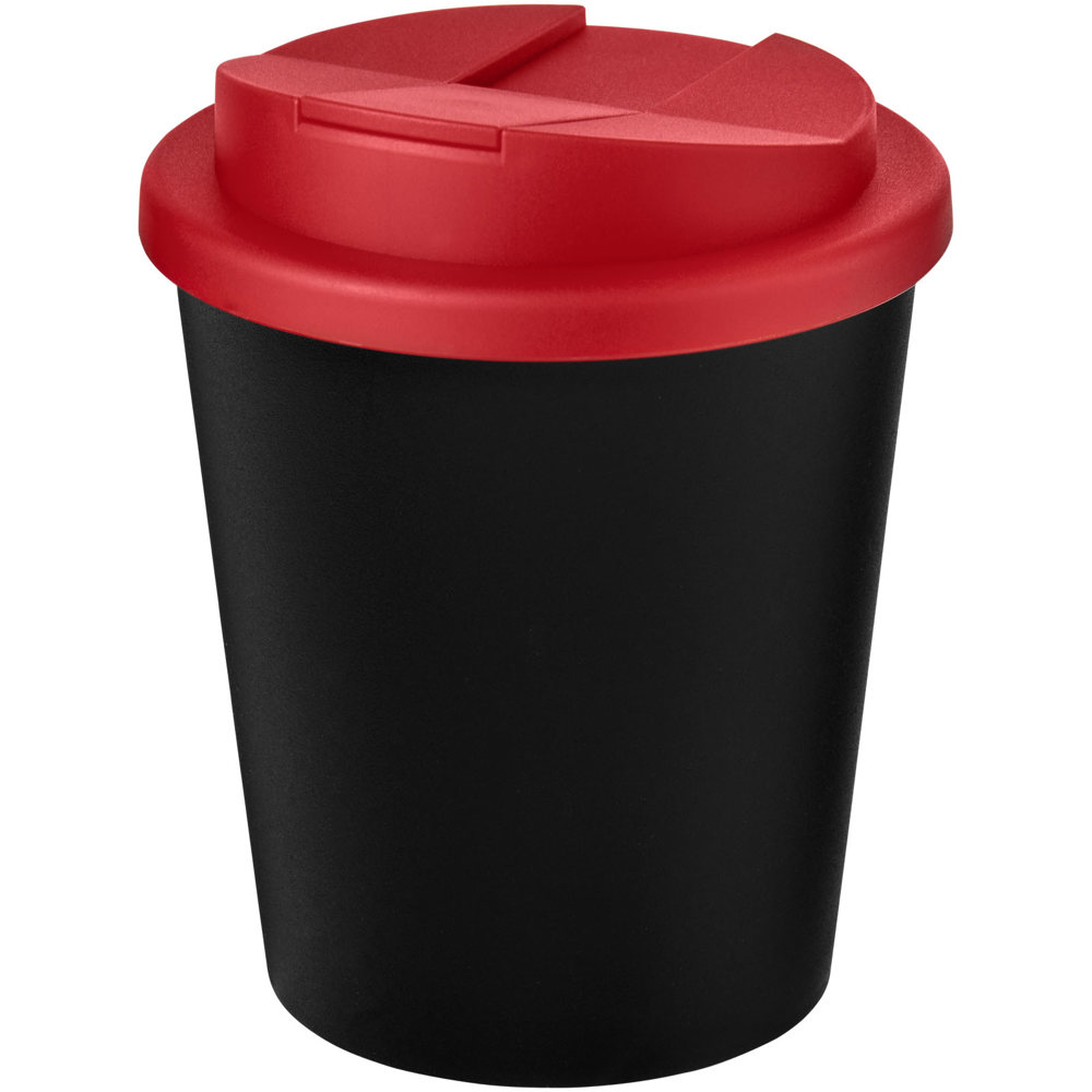 Americano® Espresso Eco 250 ml gerecyclede beker met knoeibestendig deksel - bedrukt of onbedrukt verkrijgbaar - Zwart, Rood