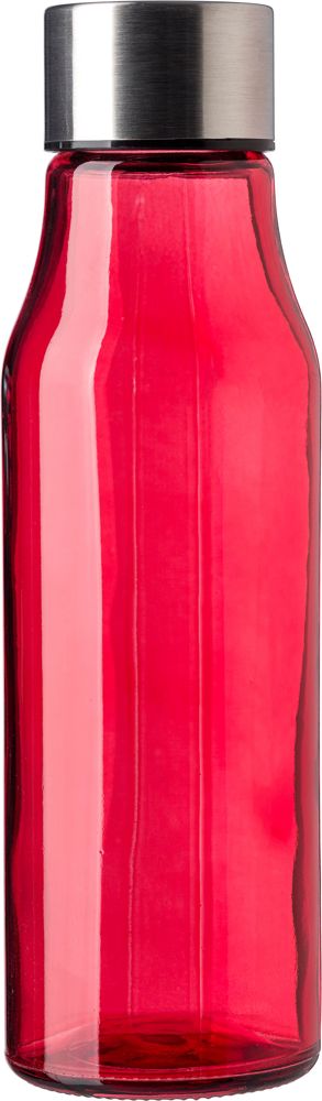 Glazen drinkfles (500 ml) Andrei - voor bedrijven en relatiegeschenken - rood