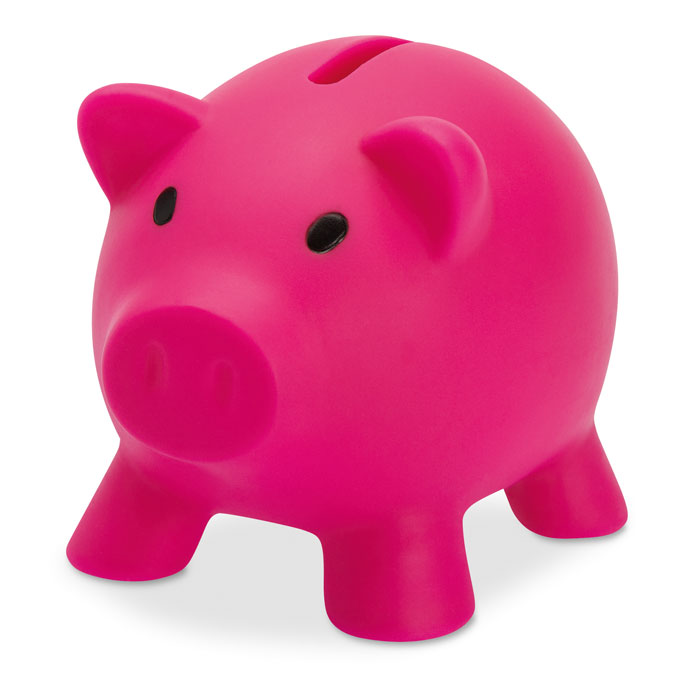 SOFTCO - Spaarvarken - voor bedrijven en relatiegeschenken - fuchsia