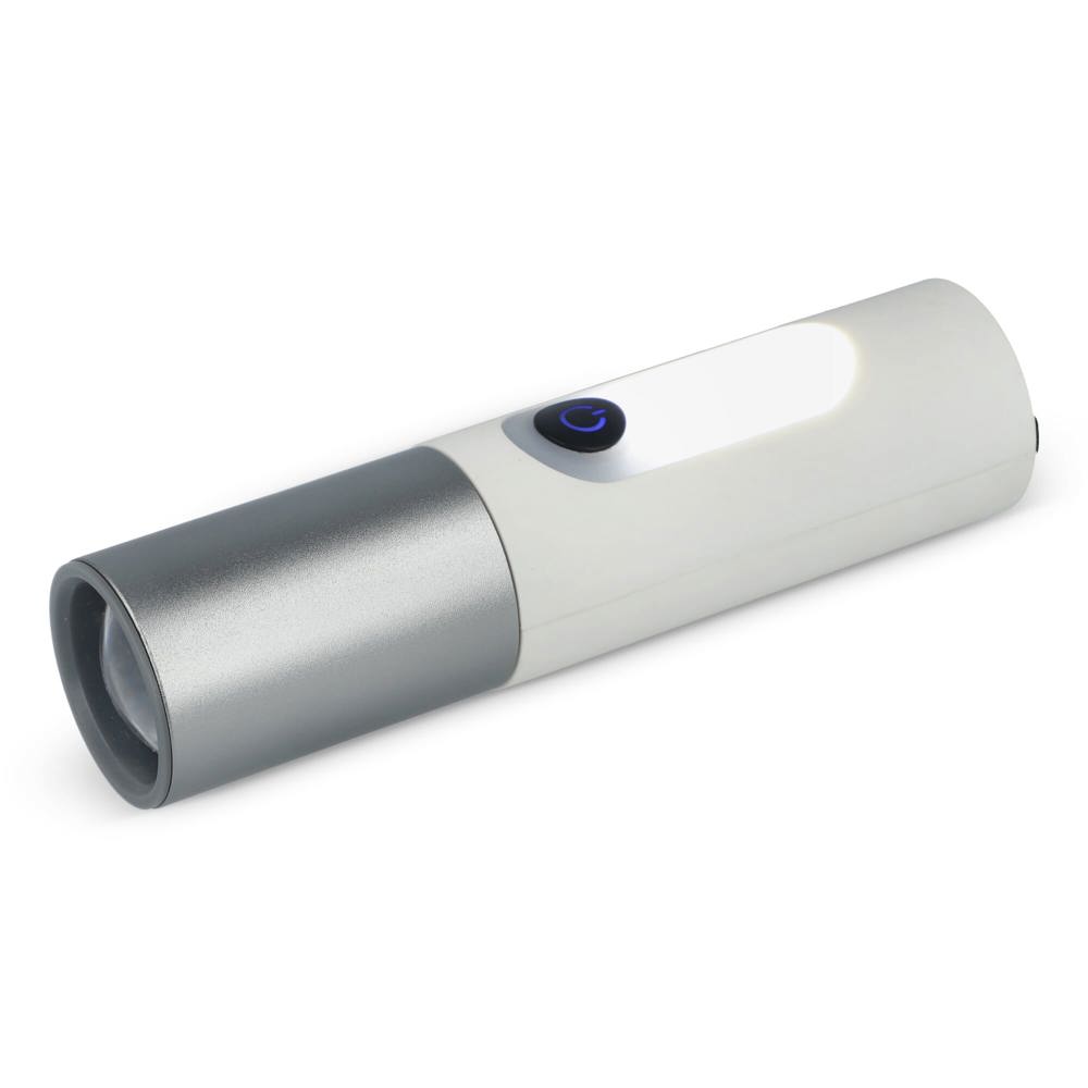Oplaadbare 10 W LED-zaklamp met zoomfunctie 300 lm - kopen of bedrukken - Wit