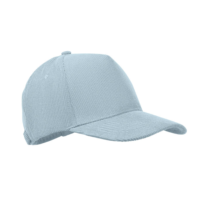 WALE - 5 panelen corduroy baseballcap - voor bedrijven en relatiegeschenken - Babyblauw