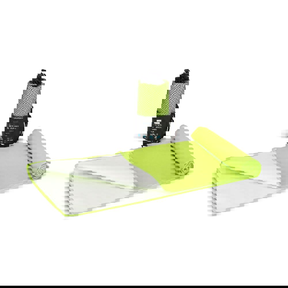 R-PET sneldrogende sport handdoek 40x80cm met etui (200g/m²) sublimatie - lichtgroen