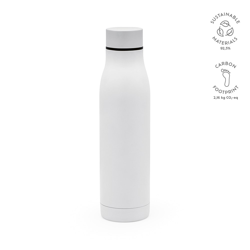 Acuara fles gerecycled roestvrij staal 630 ml - bedrukt of onbedrukt verkrijgbaar - Wit