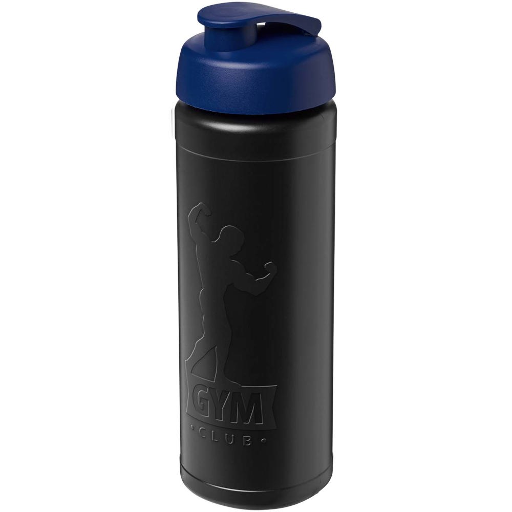 Baseline Rise 750 ml drinkfles met klapdeksel - voor bedrijven en relatiegeschenken - Zwart, Blauw