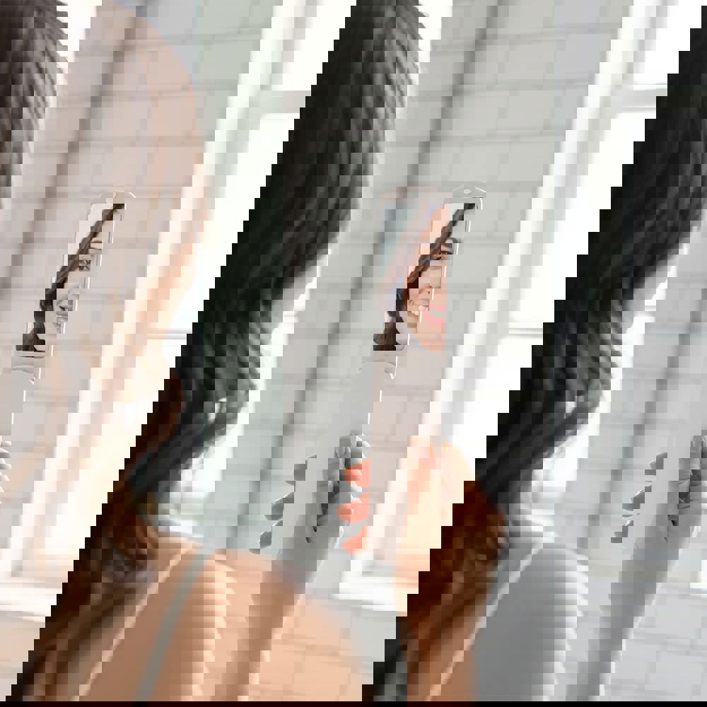 Pluisborstel met spiegel Kaiya