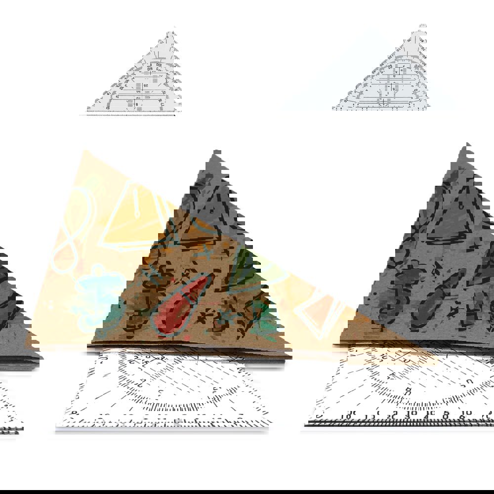Geodriehoek - bedrukt of onbedrukt verkrijgbaar