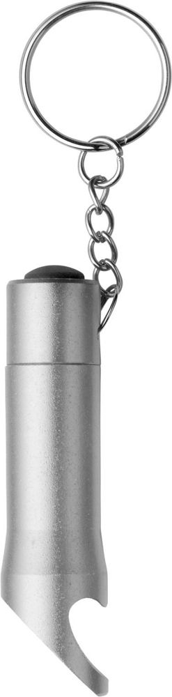 Aluminium 2-in-1 sleutelhanger Carla - bedrukt of onbedrukt verkrijgbaar - zilver