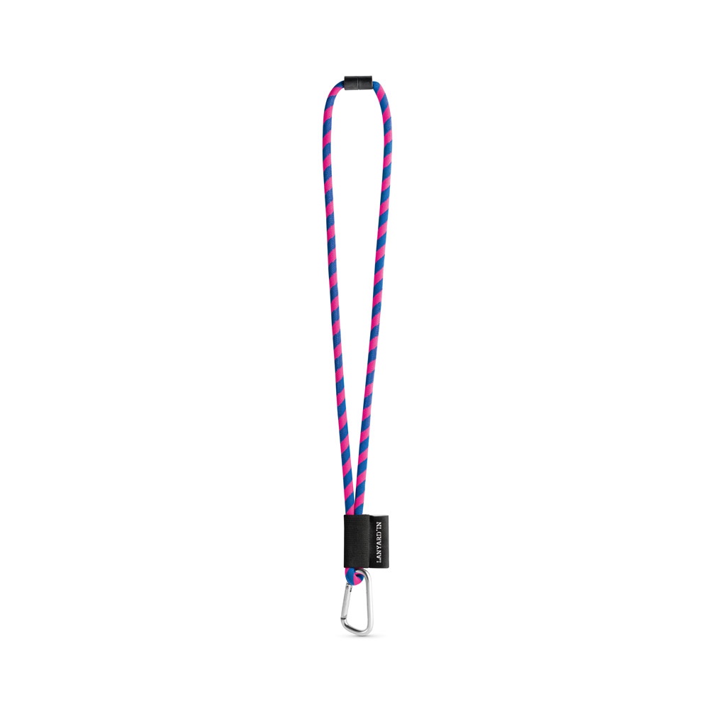 75089. Lanyard Tube Long Set II. Standaard modellen - voor bedrijven en relatiegeschenken - Hexachrome roze , Royal blauw