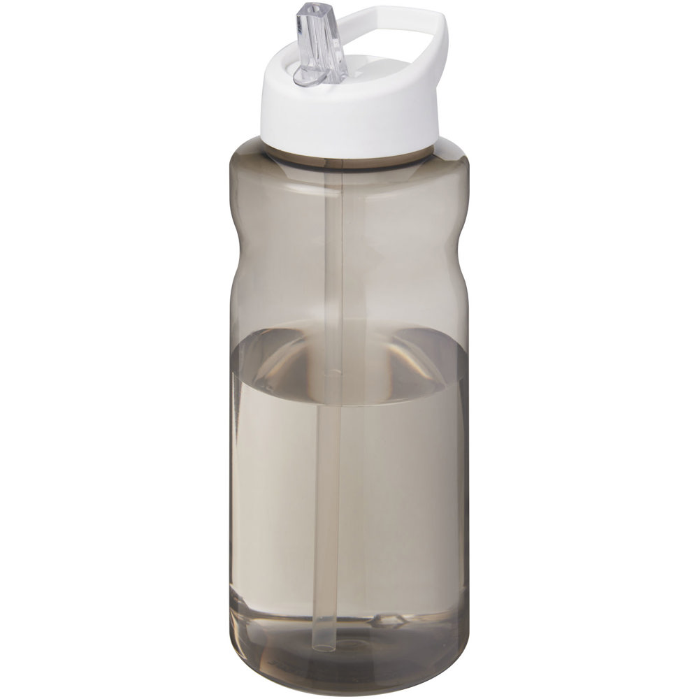 H2O Active® Eco Big Base 1 l drinkfles met tuitdeksel - bedrukt of onbedrukt verkrijgbaar - Houtskool, Wit