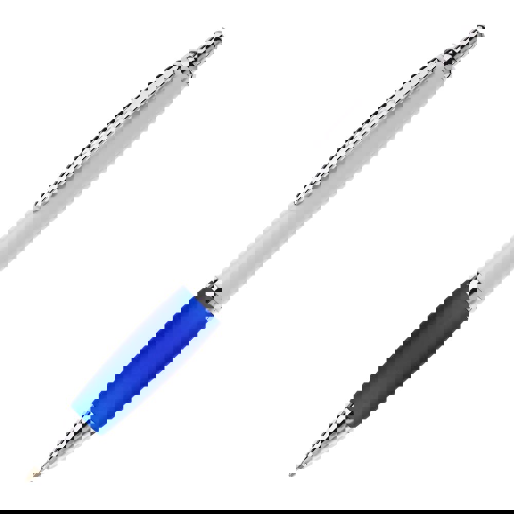 Balpen Hawaï hardcolour - kopen of bedrukken - Wit / Donkerblauw