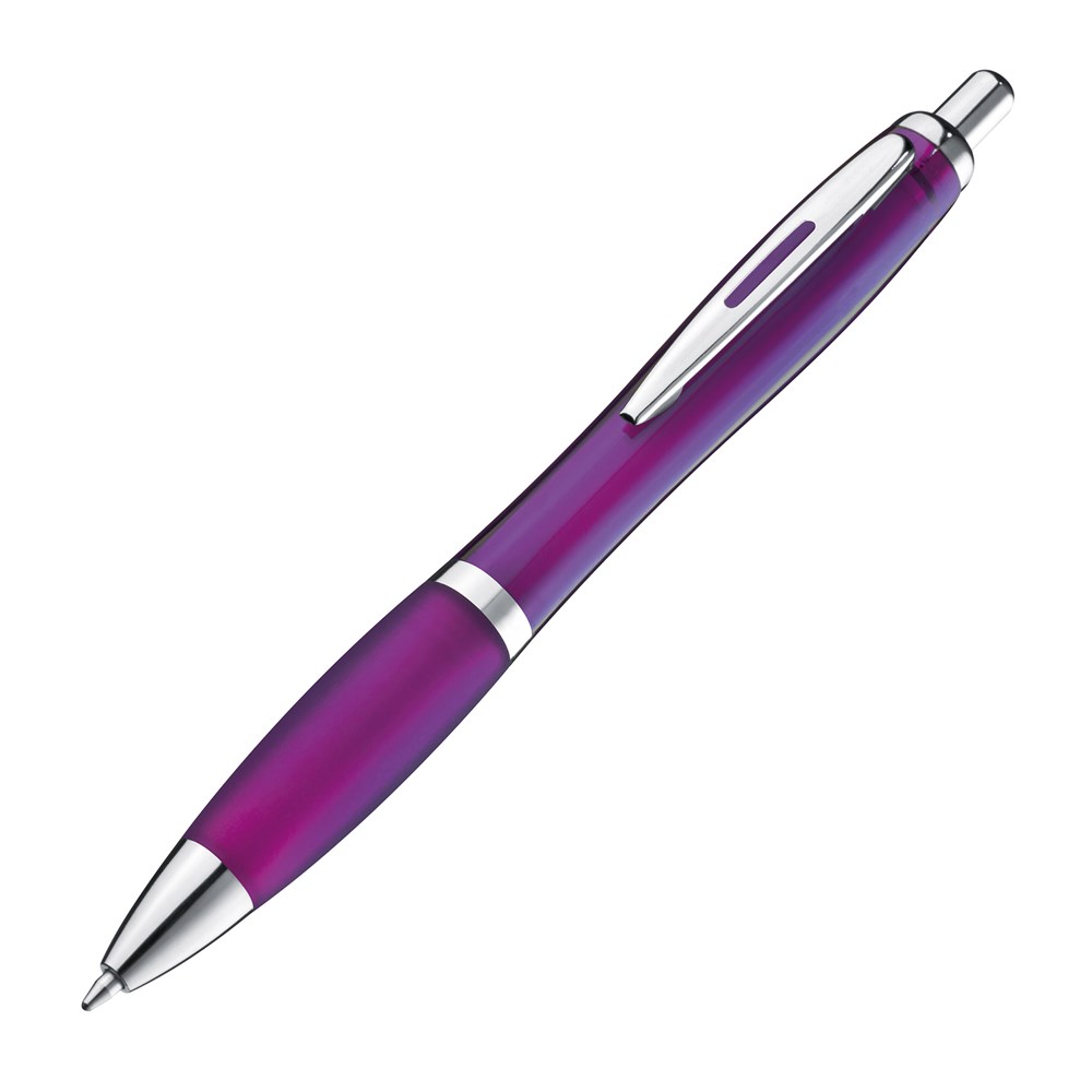 Pen met zilveren metalen clip - voor bedrijven en relatiegeschenken - roze