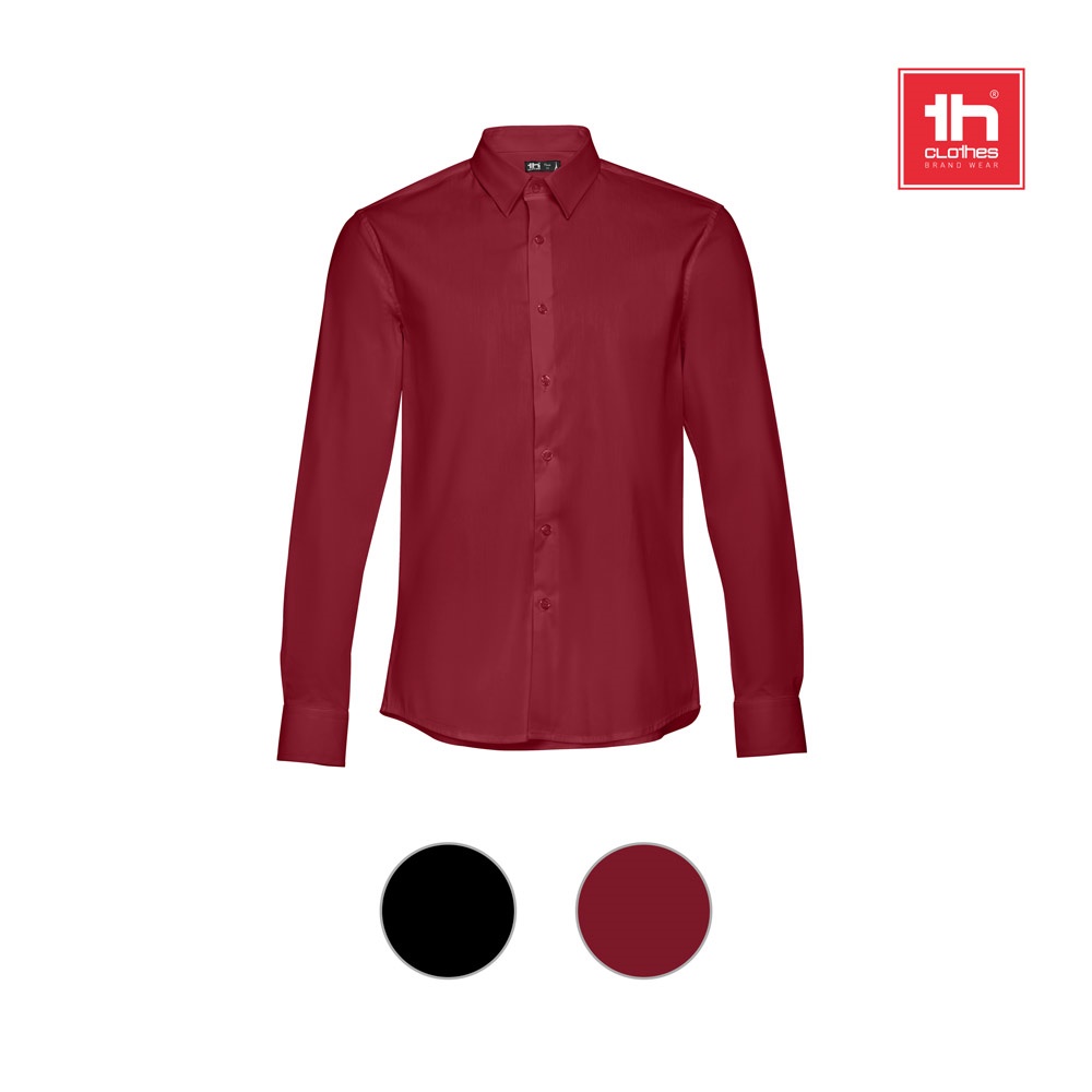 THC PARIS. Herenhemd in popeline met lange mouwen - voor bedrijven en relatiegeschenken