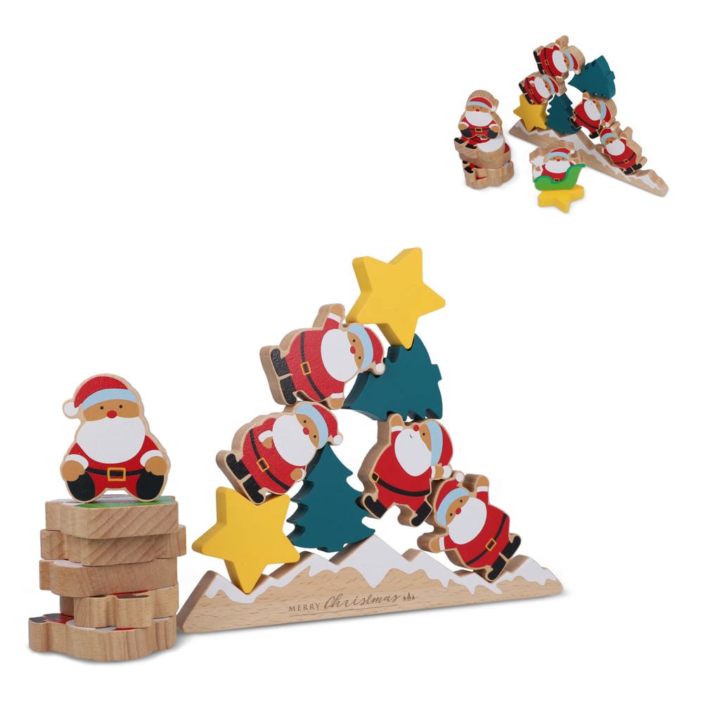 InSideOut Houten Kerstman-balanceerspel - voor bedrijven en relatiegeschenken