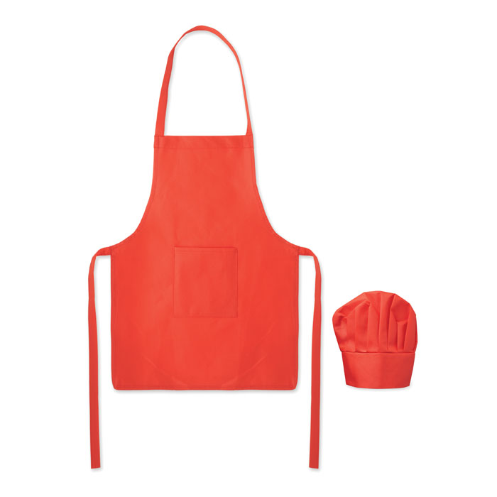 KID CHEF - Keukenset voor kinderen - met logo of onbedrukt bestellen - Rood