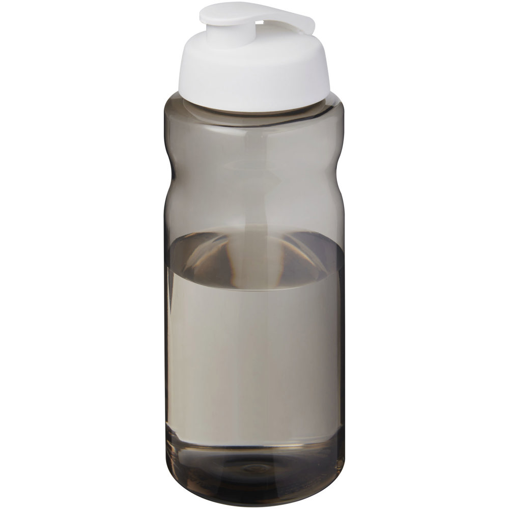 H2O Active® Eco Big Base 1 l drinkfles met klapdeksel - met logo of onbedrukt bestellen - Houtskool, Wit