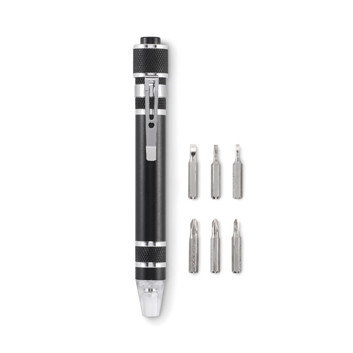 TUBULAR - Gerecycleerde multi tool pen - bedrukt of onbedrukt verkrijgbaar - Zwart