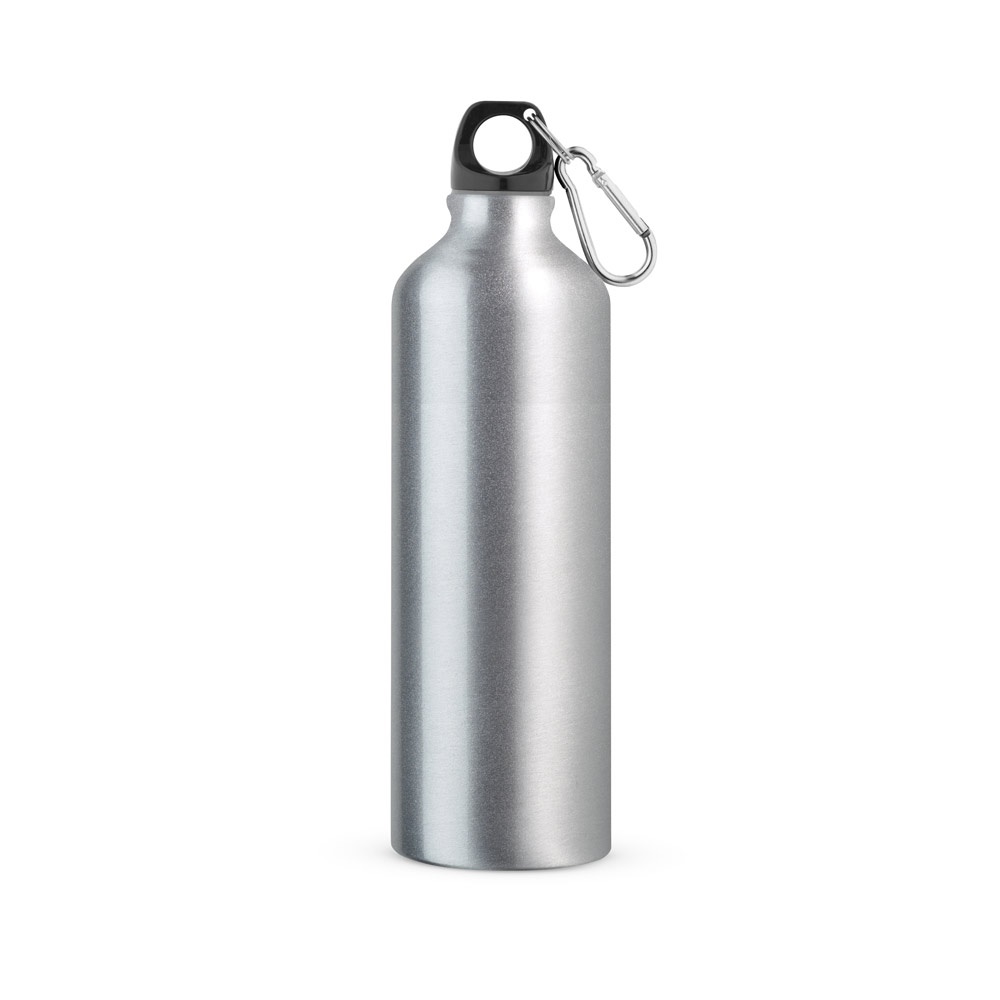LANDSCAPE L. Aluminium sportfles met karabijnhaak 800 mL - kopen of bedrukken - Satijn zilver