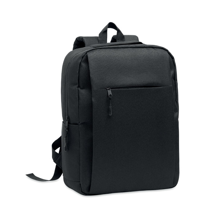 AKRAOS - RPET 15 inch laptop backpack - voor bedrijven en relatiegeschenken - Zwart