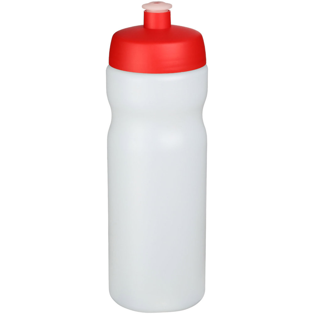 Baseline® Plus drinkfles van 650 ml - bedrukt of onbedrukt verkrijgbaar - Rood, Transparant wit