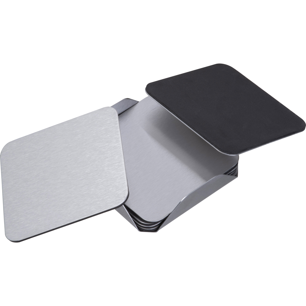 6-delige roestvrijstalen onderzettersset