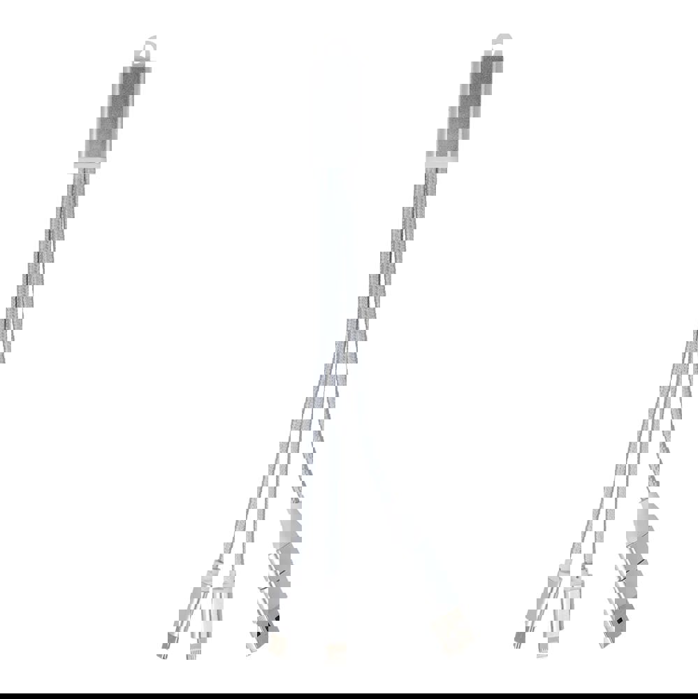 2-in-1 Oplaadkabel USB-A/C naar USB-C & Lightning Aluminium - voor bedrijven en relatiegeschenken - Zilver