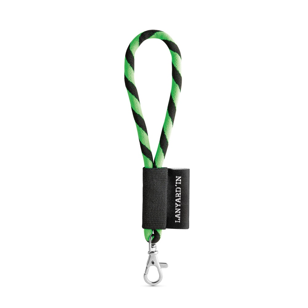 75090. Lanyard Tube Short Set. Standaard modellen - voor bedrijven en relatiegeschenken - Hexachrome groen, Zwart