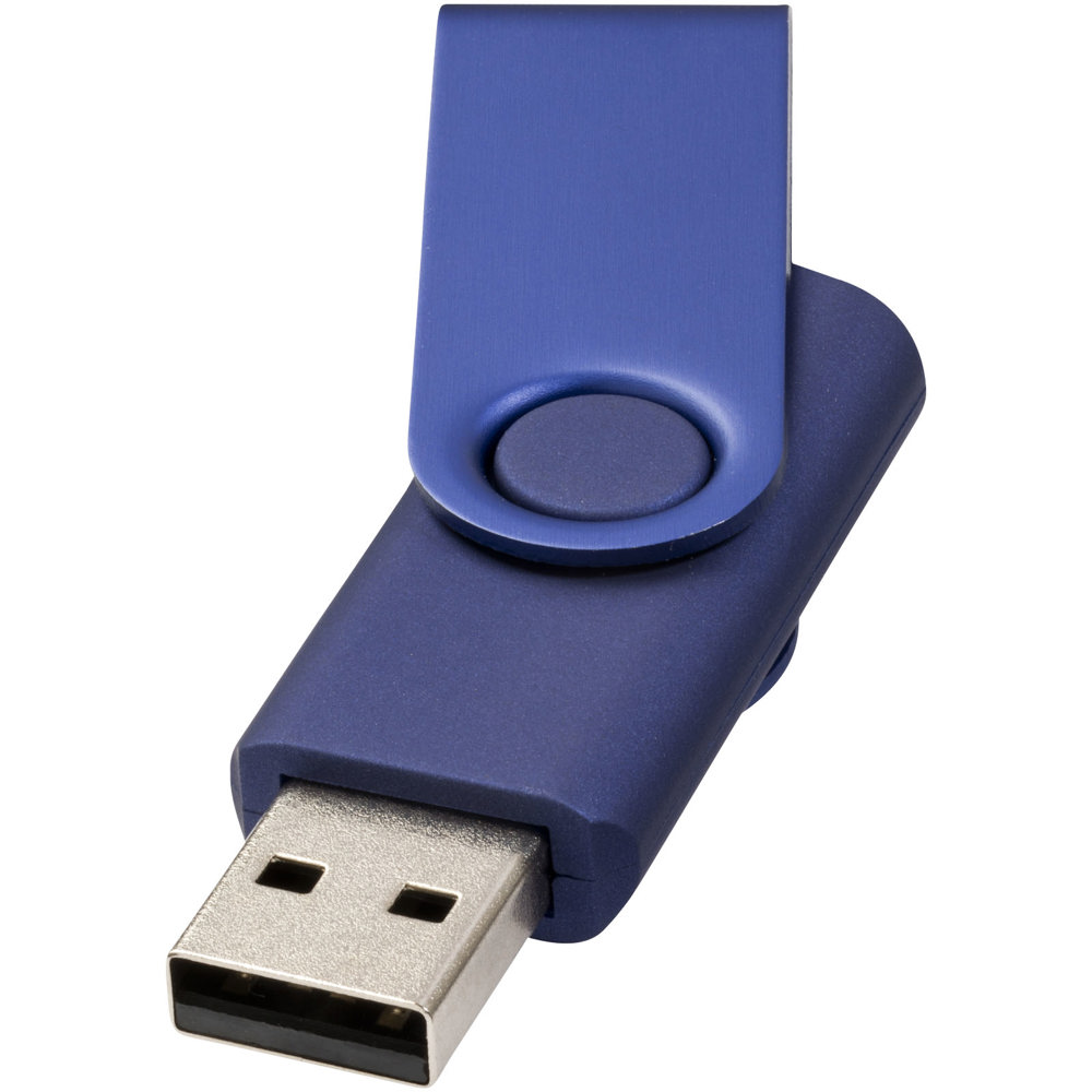 Rotate-metallic USB 4GB - voor bedrijven en relatiegeschenken - Marineblauw