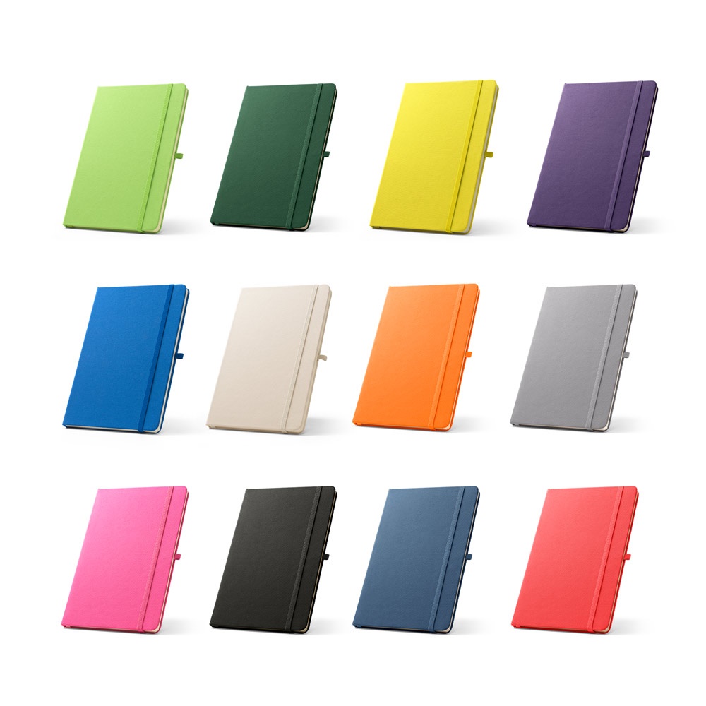 ANNE. A5 notitieblok in gerecycled polyester (100% rPET) met gelinieerde pagina's - kopen of bedrukken