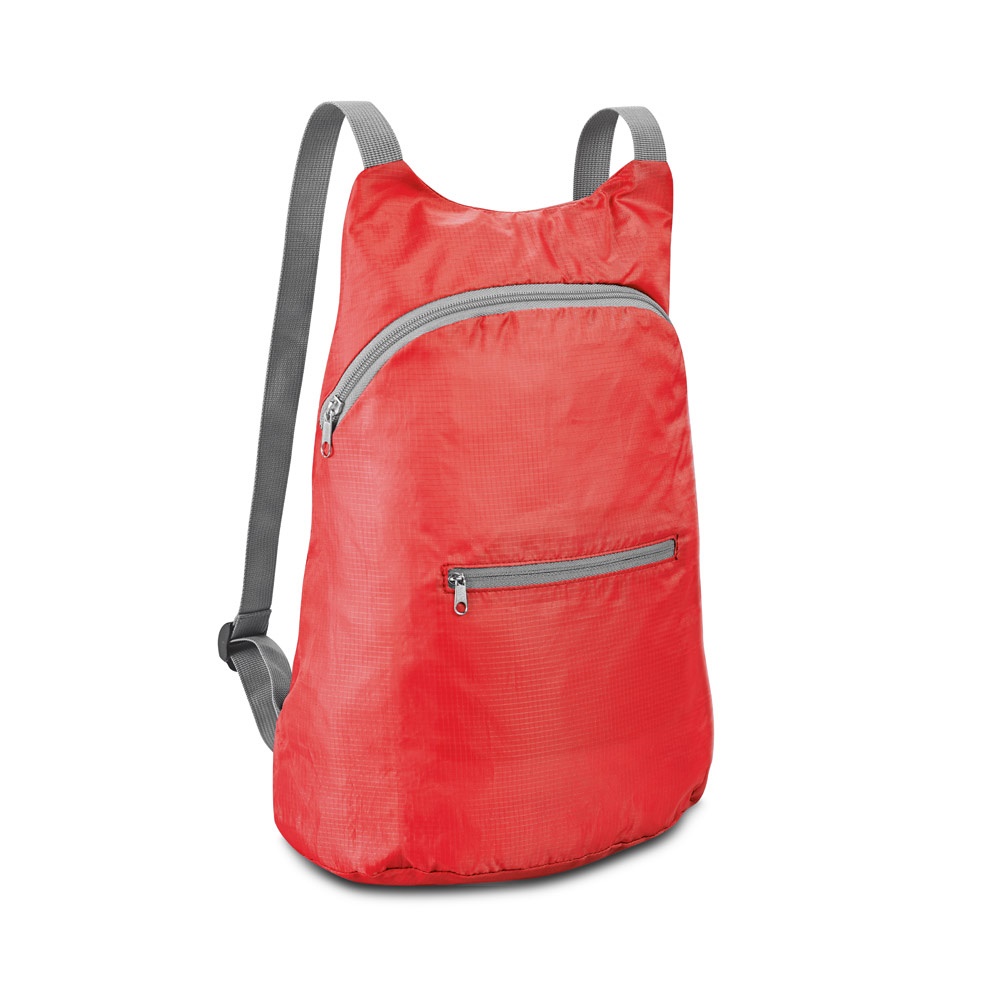 BARCELONA. 210D ripstop polyester opvouwbare rugzak - met logo of onbedrukt bestellen - rood