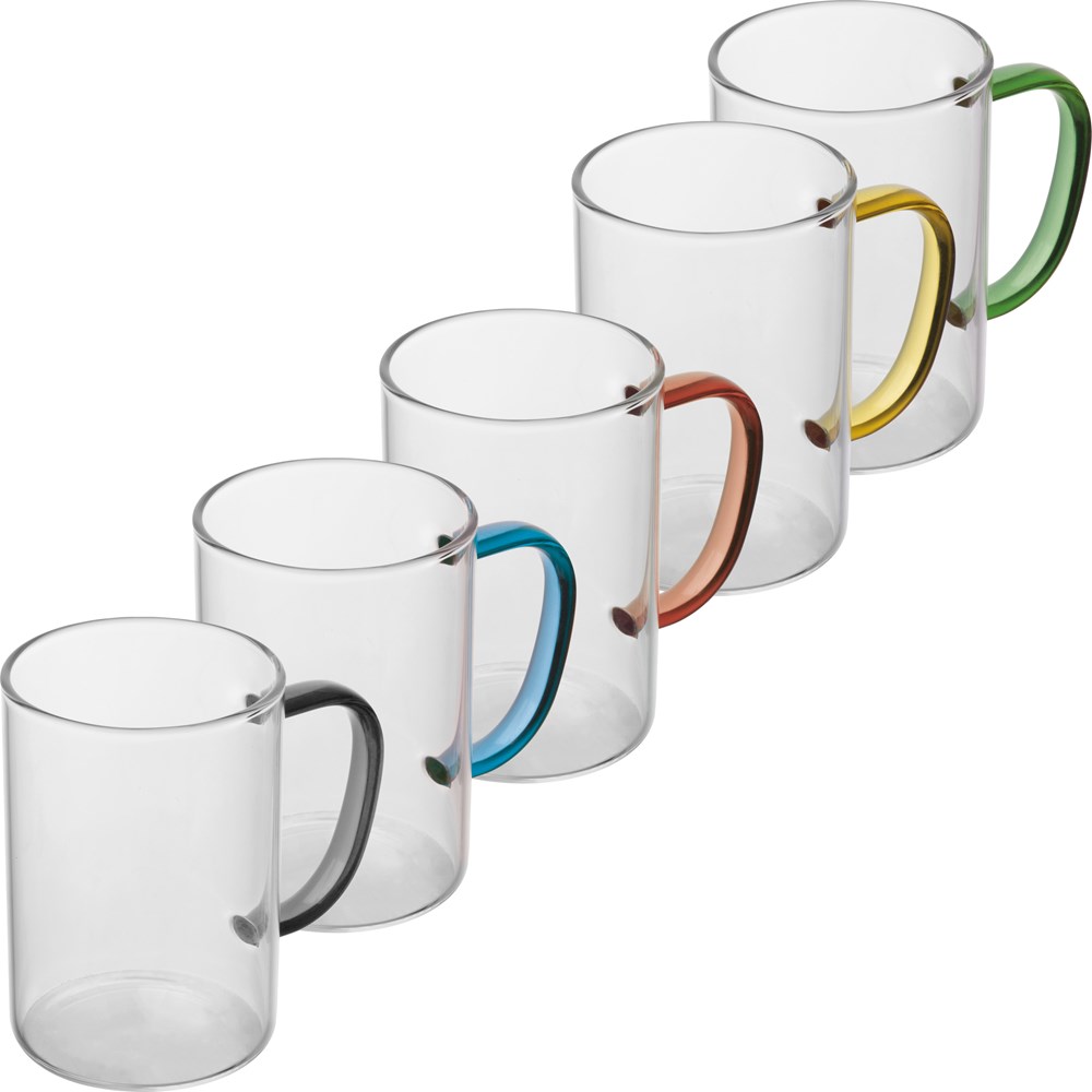 Theeglas met gekleurd oortje - kopen of bedrukken