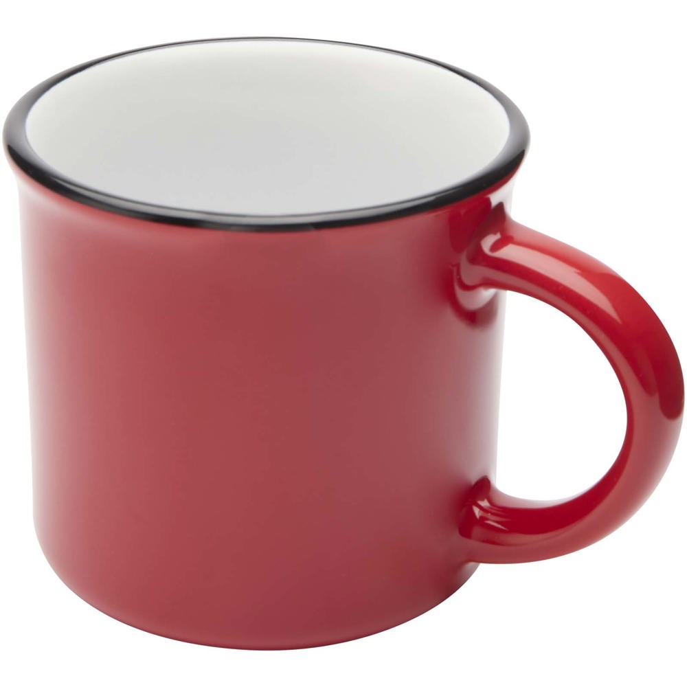 Bari 240 ml keramische mok met glanzende afwerking - met logo of onbedrukt bestellen - Rood