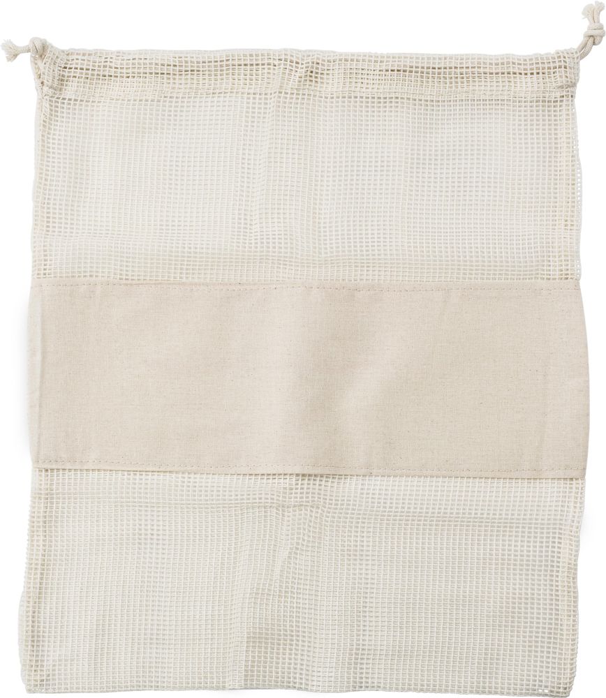 Set van drie herbruikbare katoenen zakjes Adele - met logo of onbedrukt bestellen - khaki (écru)
