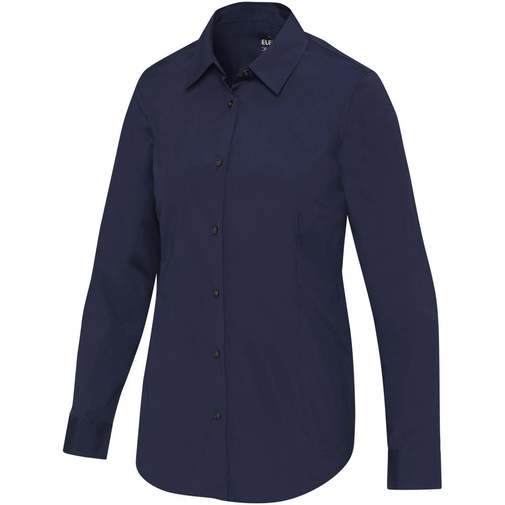 Carnelian poplin damesshirt - kopen of bedrukken - Marineblauw