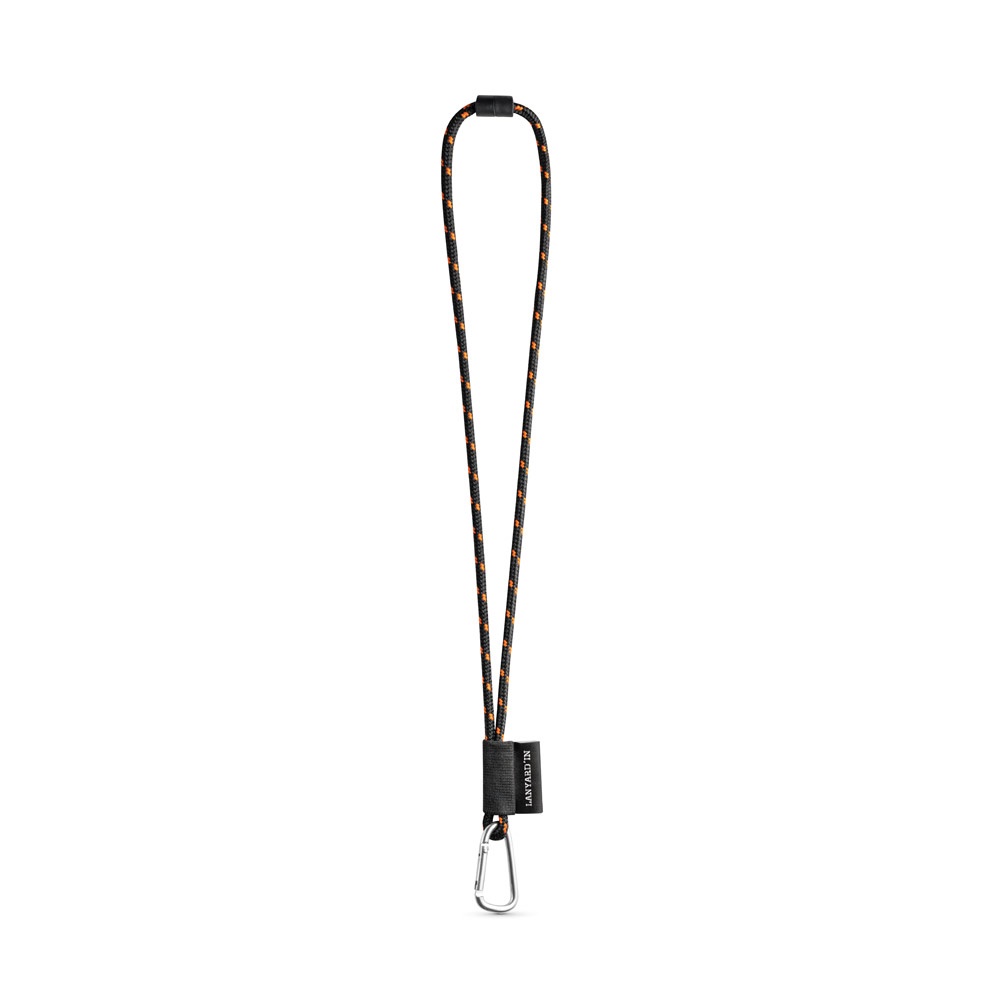 75091. Lanyard Nautic Long Set. Standaard modellen - met logo of onbedrukt bestellen - Zwart, Oranje