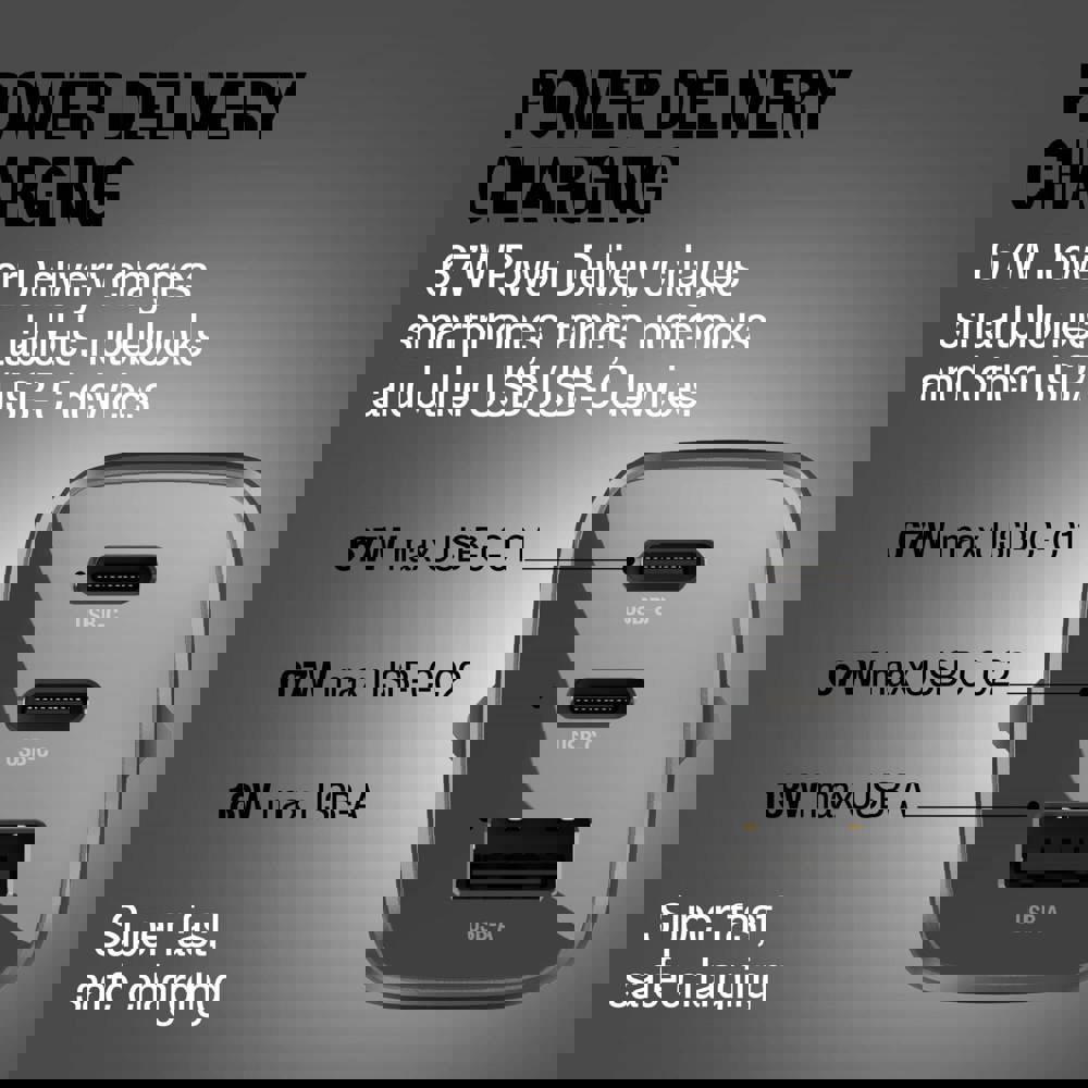 Fresh 'n Rebel 67W Laptop Snellader GaN USB-C &amp; USB-A