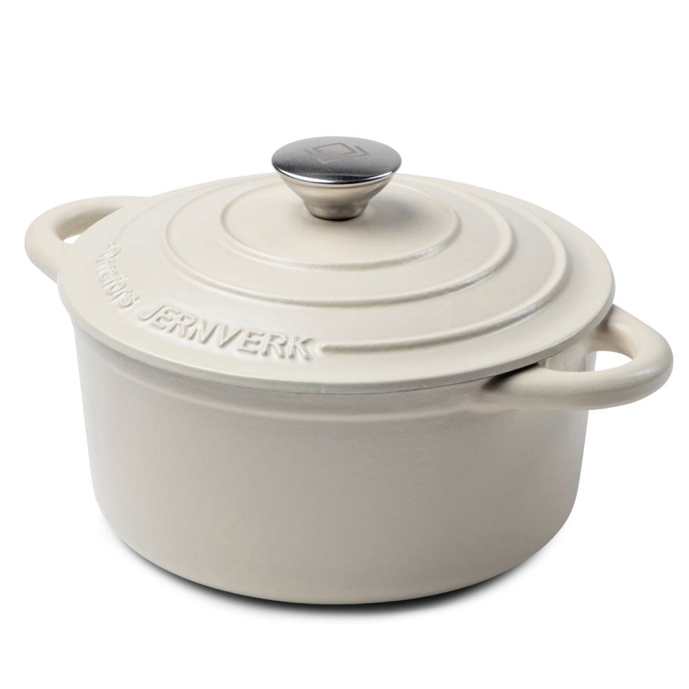 Orrefors Jernverk grote geëmailleerde braadpan 5L - voor bedrijven en relatiegeschenken - Crème