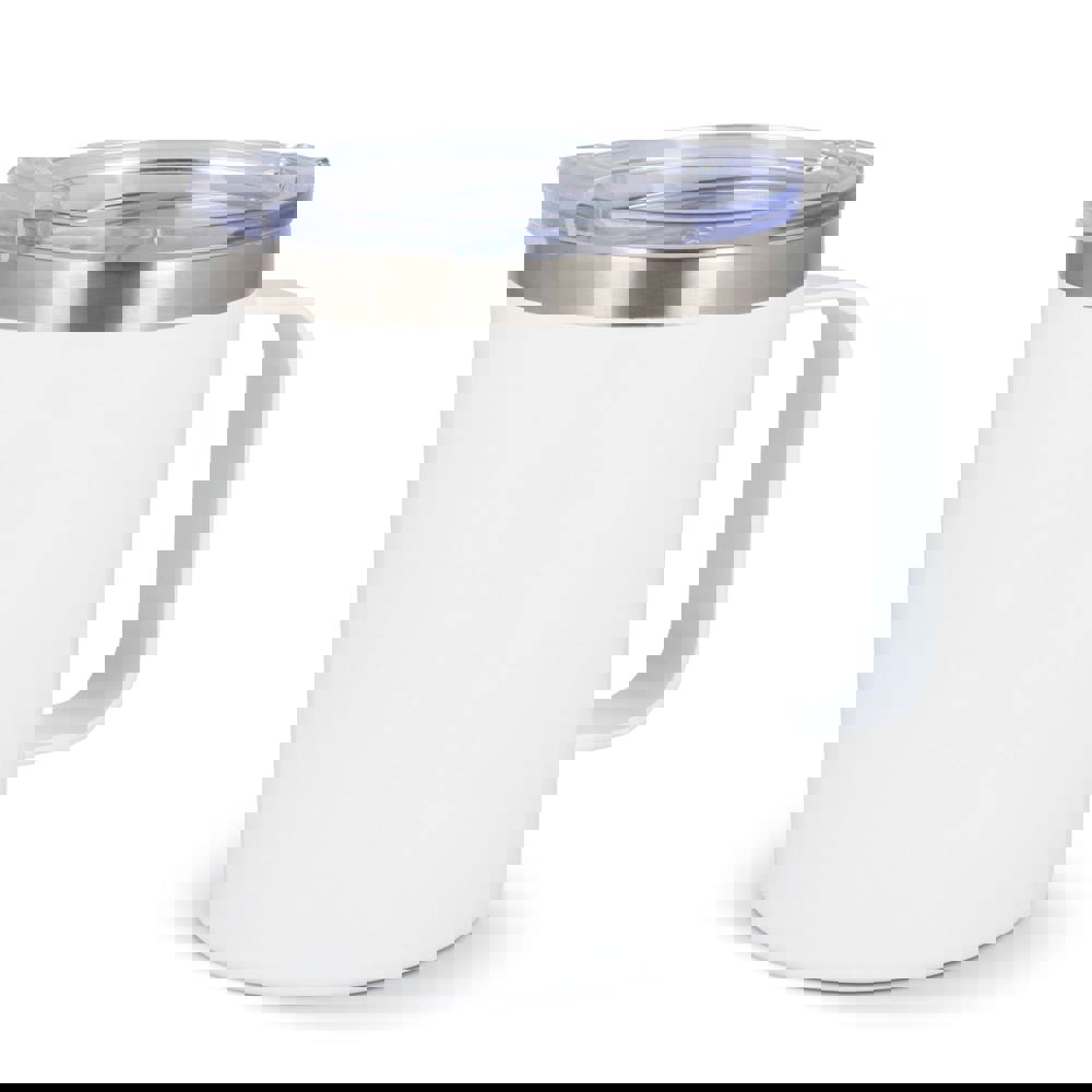 T-ceramic thermomok met deksel Danube 350ml - bedrukt of onbedrukt verkrijgbaar - Wit