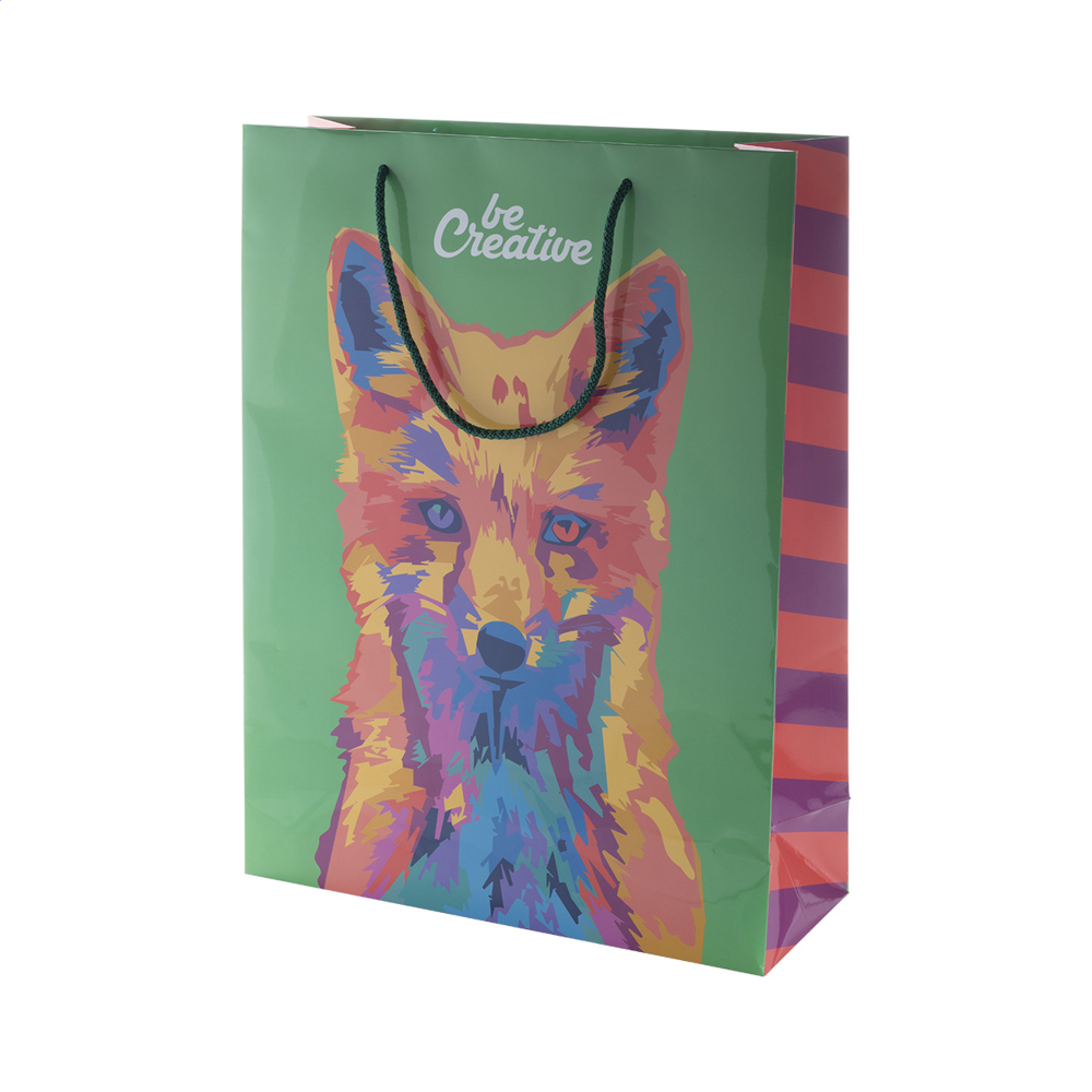 CreaShop L - custom made, papieren winkeltas. groot. - voor bedrijven en relatiegeschenken
