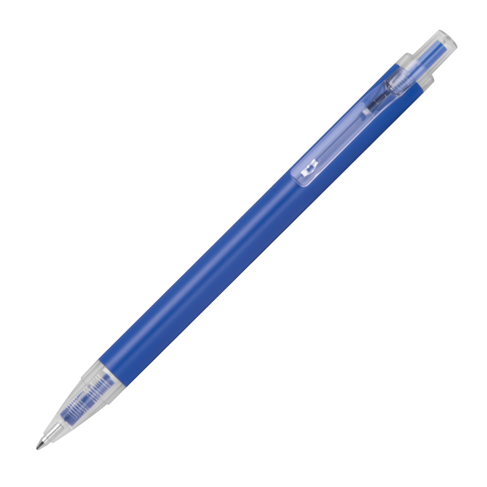 Balpen met transparante clip - blauw
