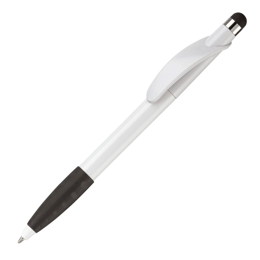Balpen Cosmo stylus hardcolour - bedrukt of onbedrukt verkrijgbaar - Wit / Zwart