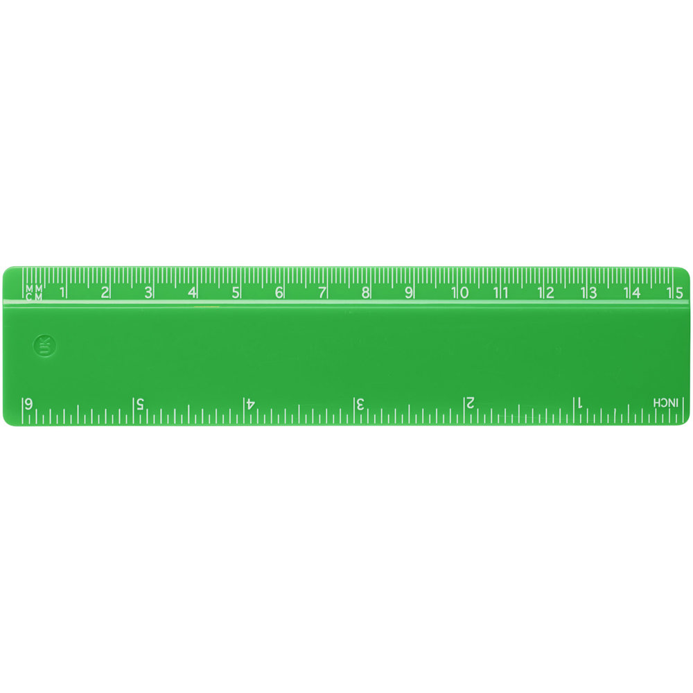 Refari liniaal van 15 cm van gerecycled plastic
