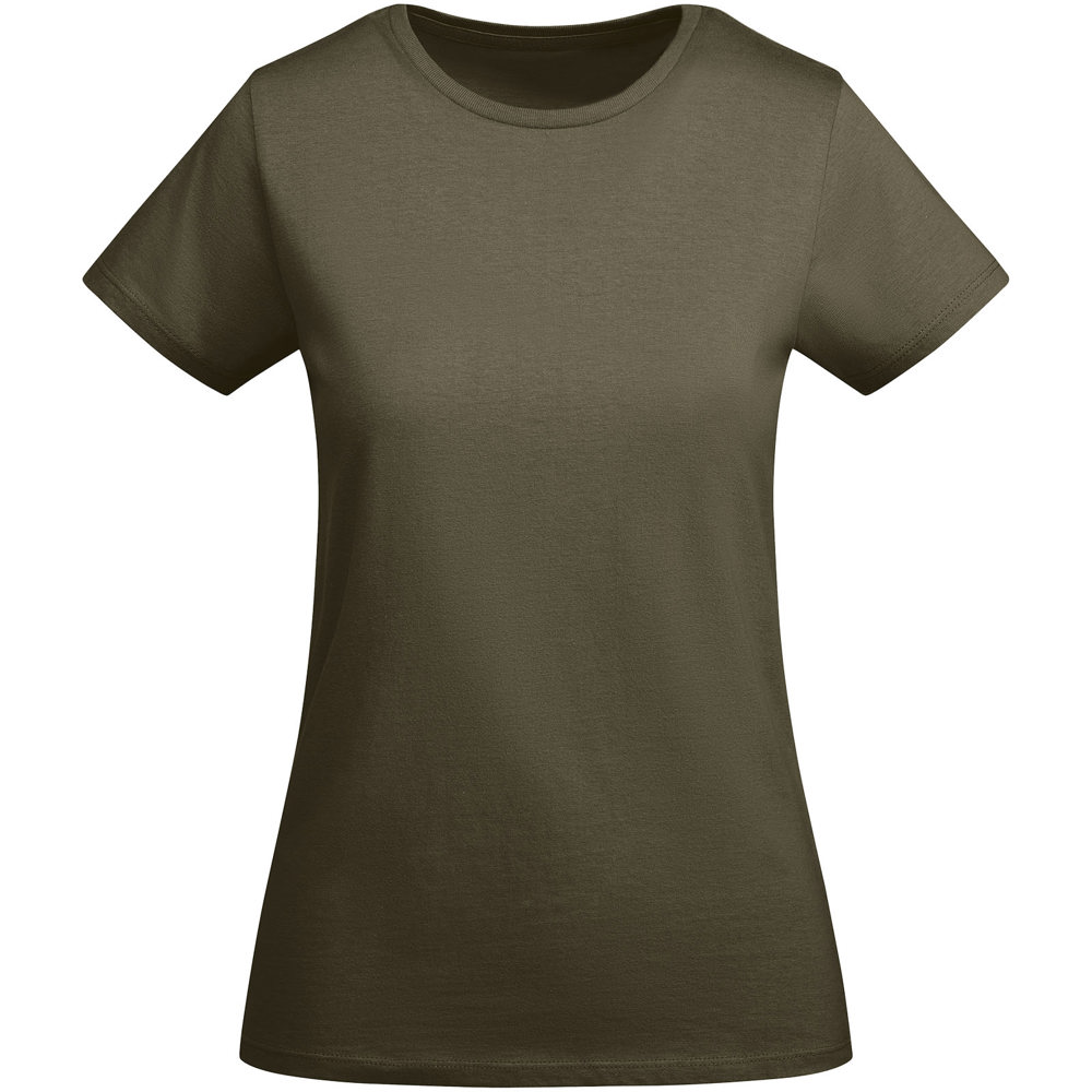 Breda biologisch katoenen dames T-shirt met korte mouwen - met logo of onbedrukt bestellen - Militair groen