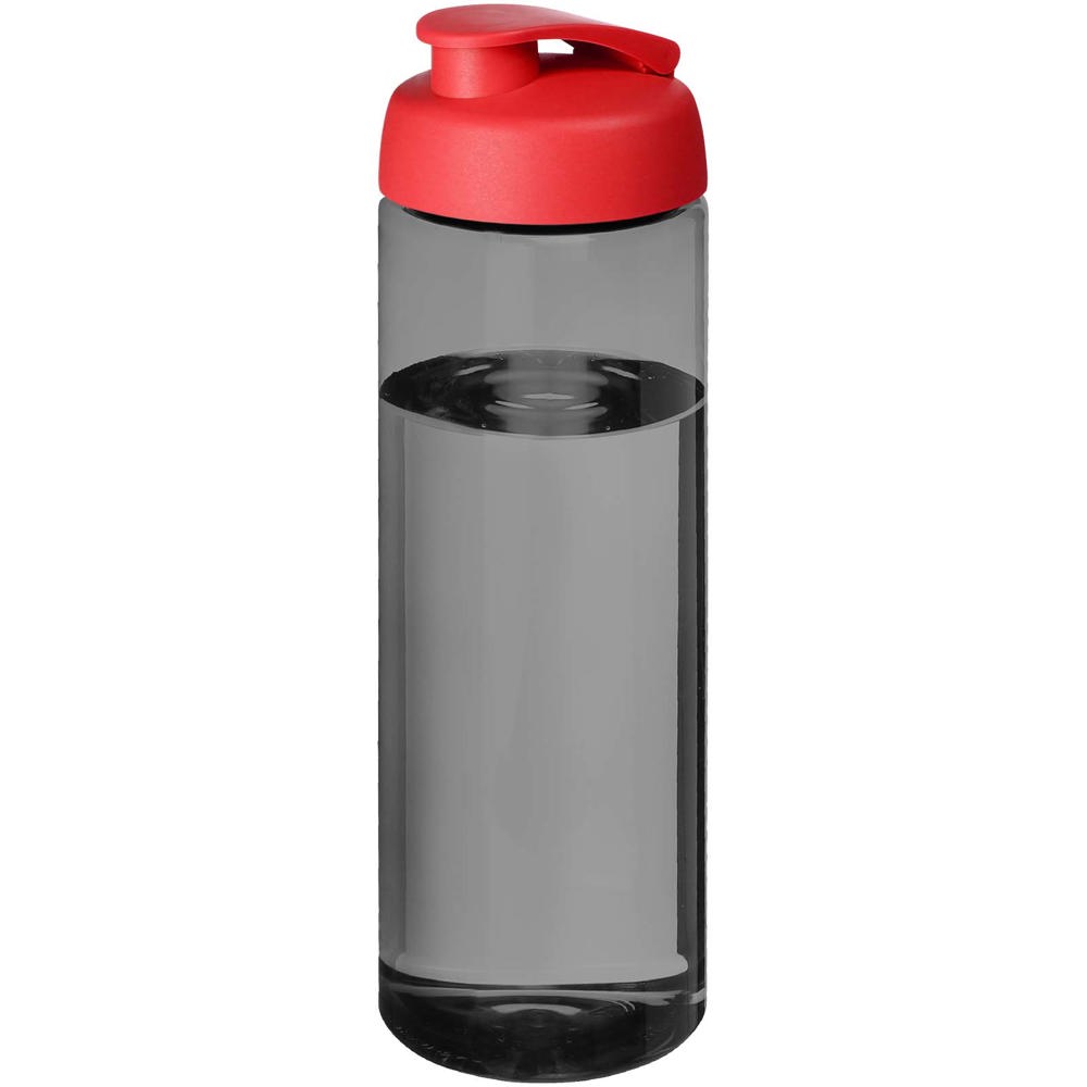 H2O Active® Eco Vibe 850 ml drinkfles met klapdeksel - voor bedrijven en relatiegeschenken - Houtskool, Rood