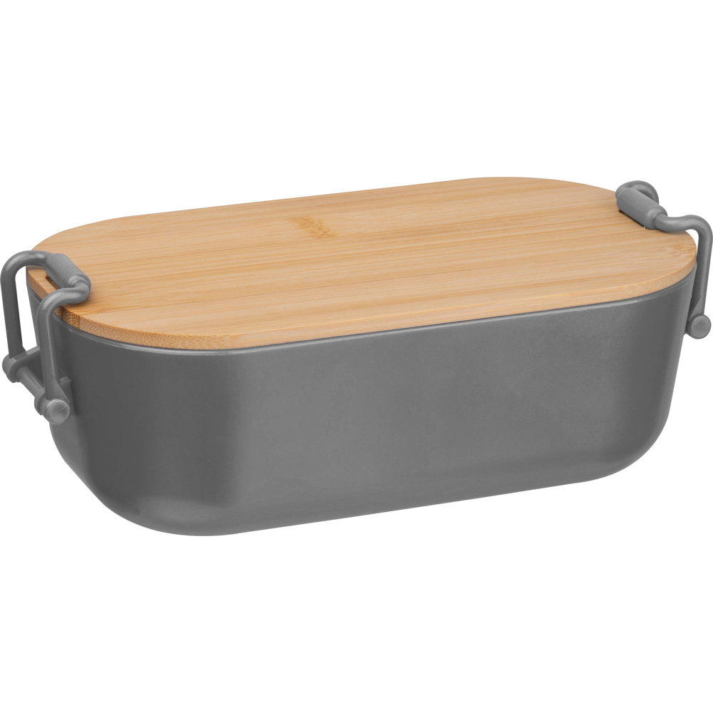 Lunchbox met bamboe deksel en clipsluiting
